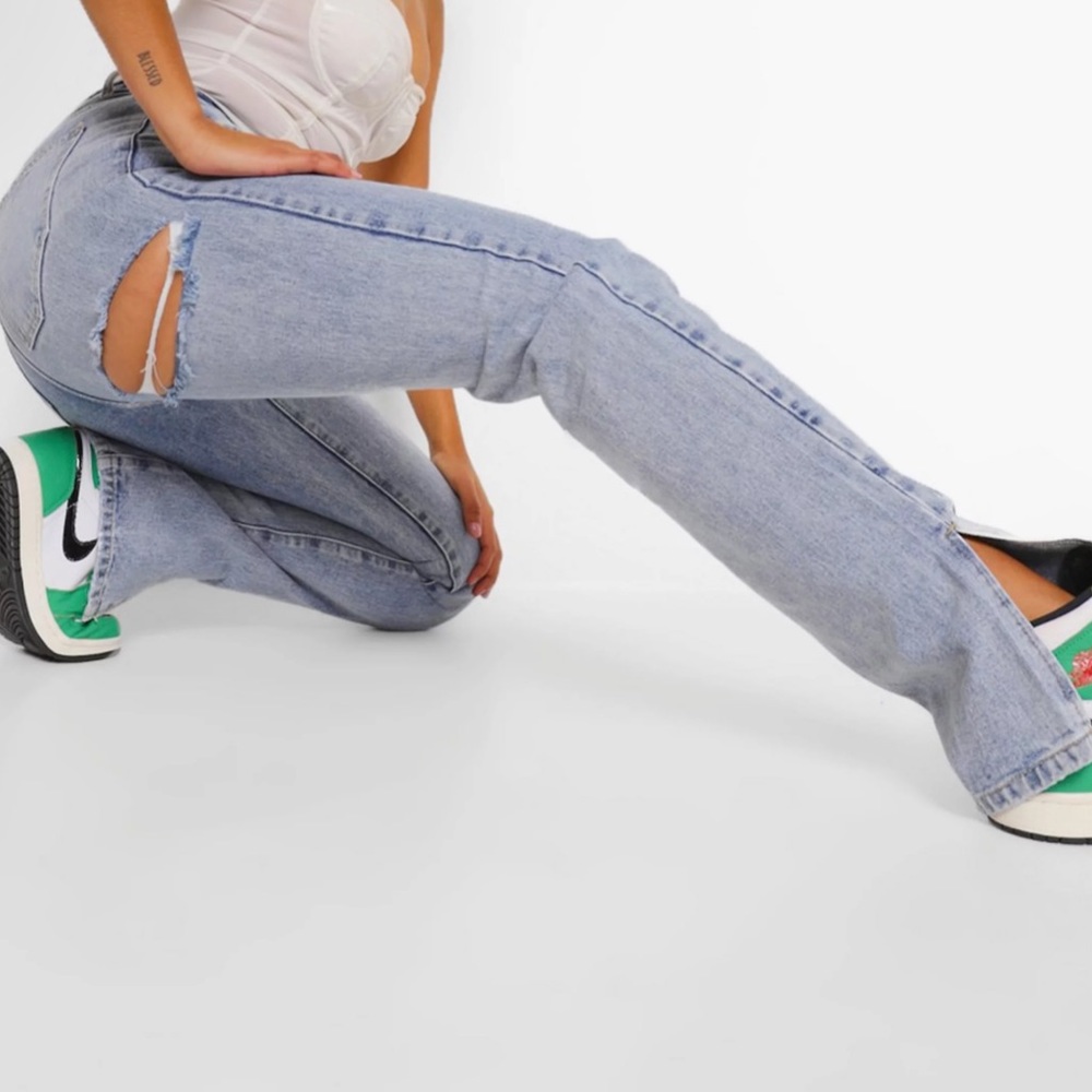 High waisted Split Hem Jeans USA 8, UK 12, EUR 40